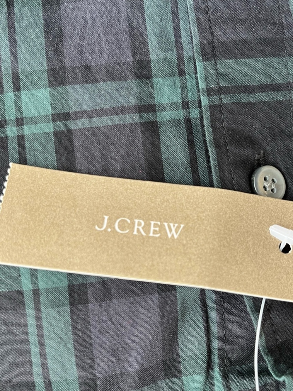 J. Crew Perfect Shirt in Black & Green Tartan Plaid size 4 - Picture 5 of 6